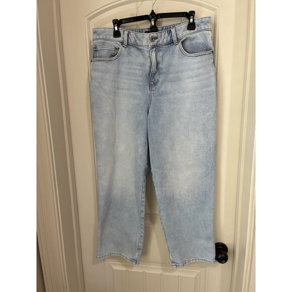 Talbots Jeans Womens 14 High Waist Straight Ankle  LIGHT WASH Jean Stretch - Picture 1 of 2